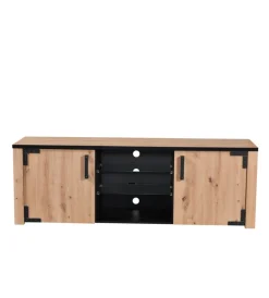 Discount Mobile tv "bilbao" quercia e vetro, 169x40x57,5 cm Pareti Soggiorno E Porta Tv