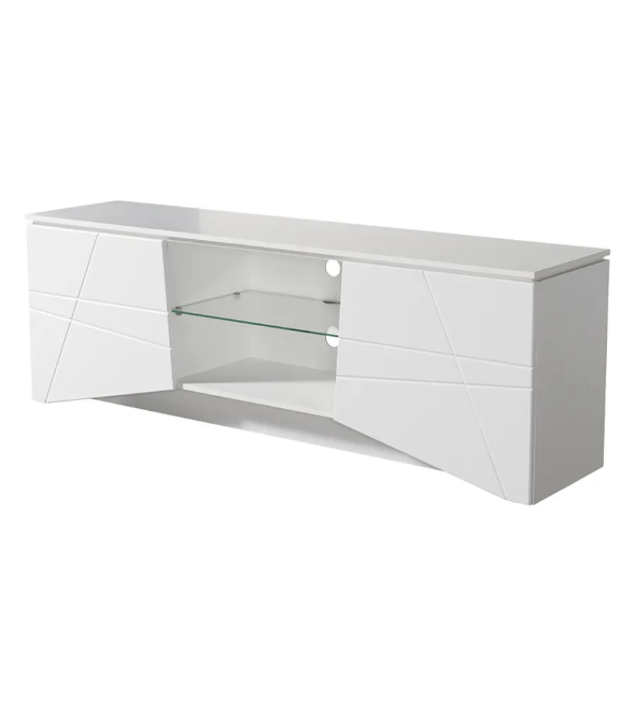 Pareti Soggiorno E Porta Tv-BellaHome Mobile tv "malaga" bianco, 168,5x39,5x57 cm