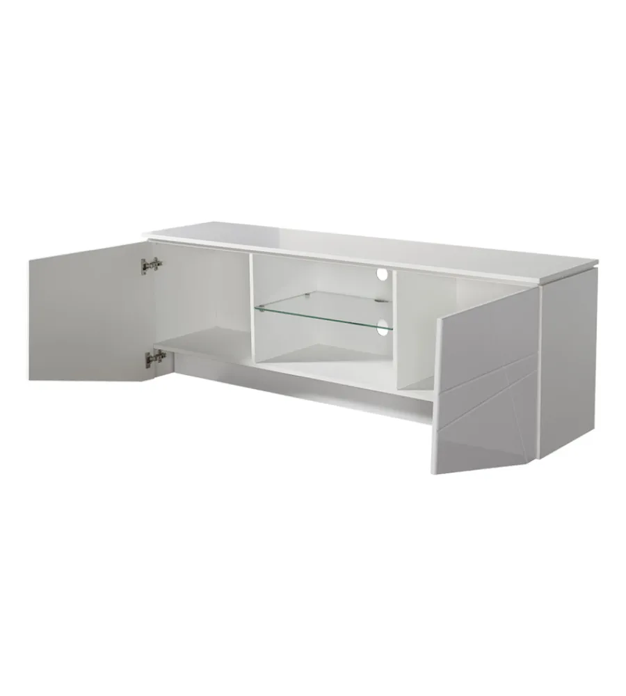 Pareti Soggiorno E Porta Tv-BellaHome Mobile tv "malaga" bianco, 168,5x39,5x57 cm