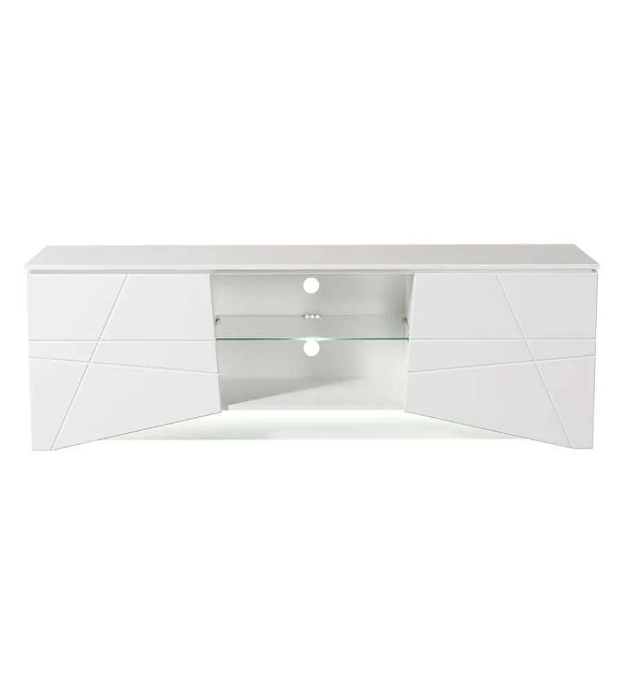 Pareti Soggiorno E Porta Tv-BellaHome Mobile tv "malaga" bianco, 168,5x39,5x57 cm