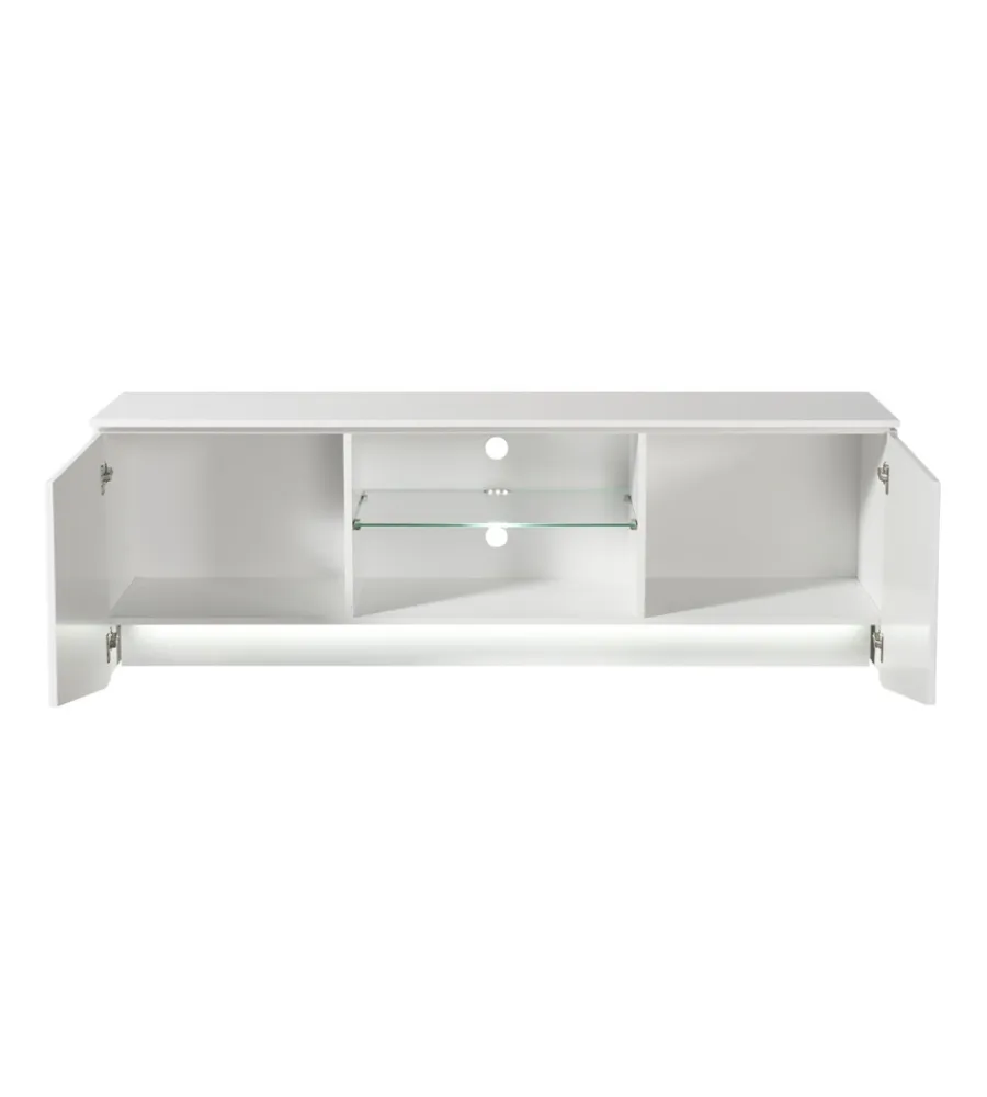 Pareti Soggiorno E Porta Tv-BellaHome Mobile tv "malaga" bianco, 168,5x39,5x57 cm