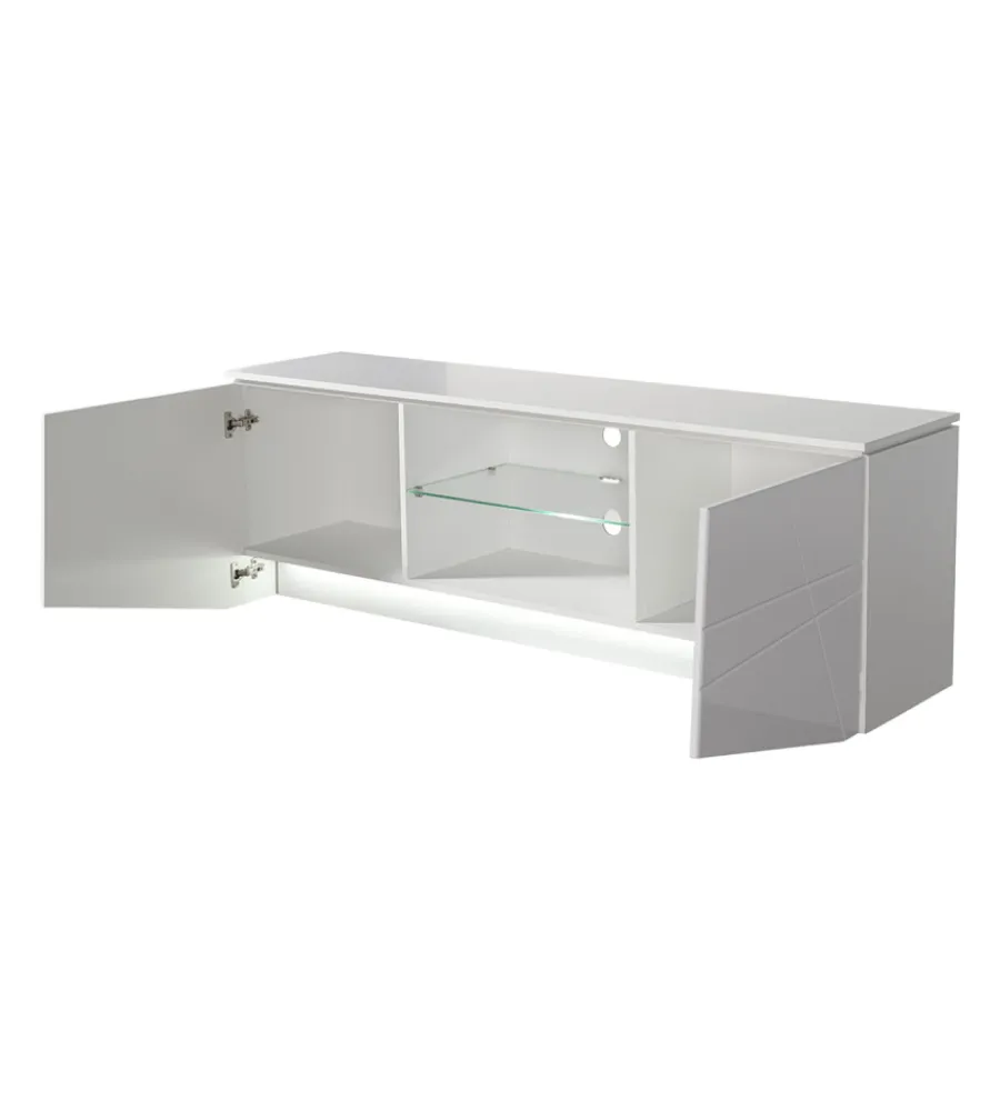 Pareti Soggiorno E Porta Tv-BellaHome Mobile tv "malaga" bianco, 168,5x39,5x57 cm