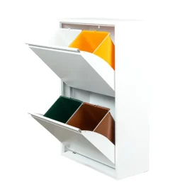 Sale Mobileco 4 secchi 18 litri lamiera bianca, 60x93x25 cm Raccolta Differenziata