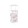 Mobiletti Multiuso- Mobiletto multiuso bianco con cestone e ripiano, 36x33x98 cm