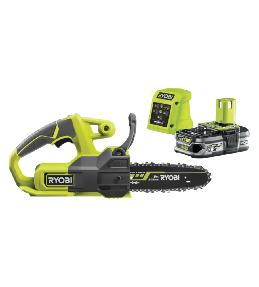 Ryobi Motoseghe Ed Elettroseghe|Motosega a batteria "ry18cs20a-125" barra 20 cm 18v batteria 2,5ah inclusa