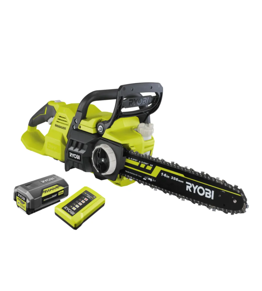 Motoseghe Ed Elettroseghe-Ryobi Motosega a batteria "ry36csx35a-0" barra oregon 35 cm 36v batteria 5ah inclusa