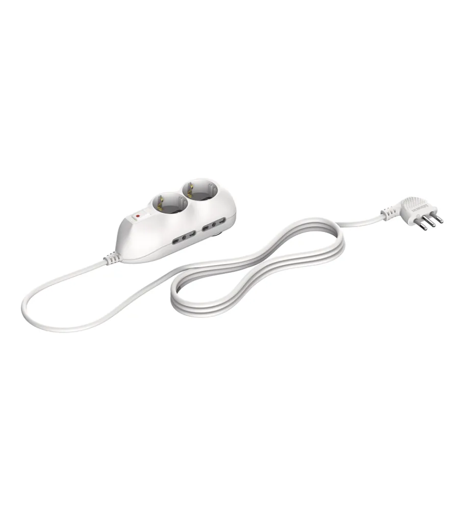Sale Multipresa 6 pr. 2p+t 10/16a con cavo bianco - . Multiprese Ed Adattatori