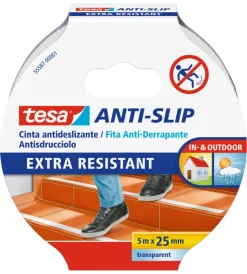 Tesa Nastri Vari|Nastro antiscivolo anti-slip trasparente, 25 mm x 5 mt -