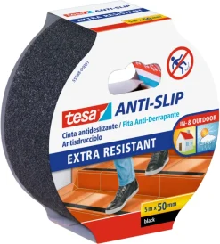 Tesa Nastri Vari|Nastro antiscivolo anti-slip nero, 50 mm x 5 mt -