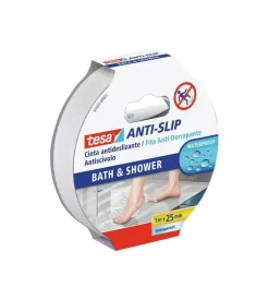 Nastri Vari- Nastro antiscivolo anti-slip per bagno e doccia, 25 mm x 5 mt - tesa