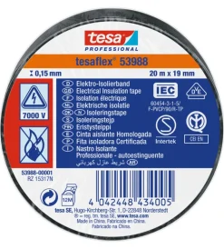 Nastri Vari-Tesa Nastro isolante elettrico in pvc nero, 19 mm x 20 mt -