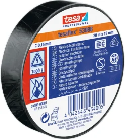 Nastri Vari-Tesa Nastro isolante elettrico in pvc nero, 19 mm x 20 mt -