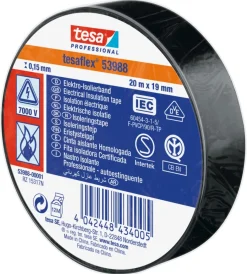 Nastri Vari-Tesa Nastro isolante elettrico in pvc nero, 19 mm x 20 mt -