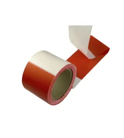 Segnaletica- Nastro segnaletico bianco/rosso 80 mm. x 250 mt.
