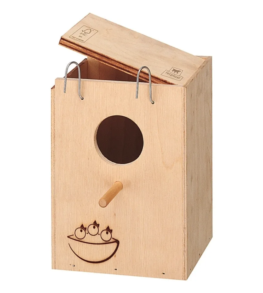 Accessori Gabbie-Ferplast Nido per uccelli in legno "small" 13x12x17 cm
