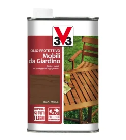 Oli E Detergenti Legno-V33 Olio protettivo mobili da giardino, colore miele - 0,5 litri