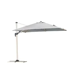 Coperture Per Esterno E Accessori- Ombrellone a braccio quadrato solaria in alluminio bianco e grigio 3x3 mt