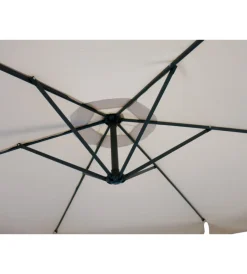 Coperture Per Esterno E Accessori-EuroGarden Ombrellone a braccio quadrato da giardino effetto legno ecrù 3x3 m