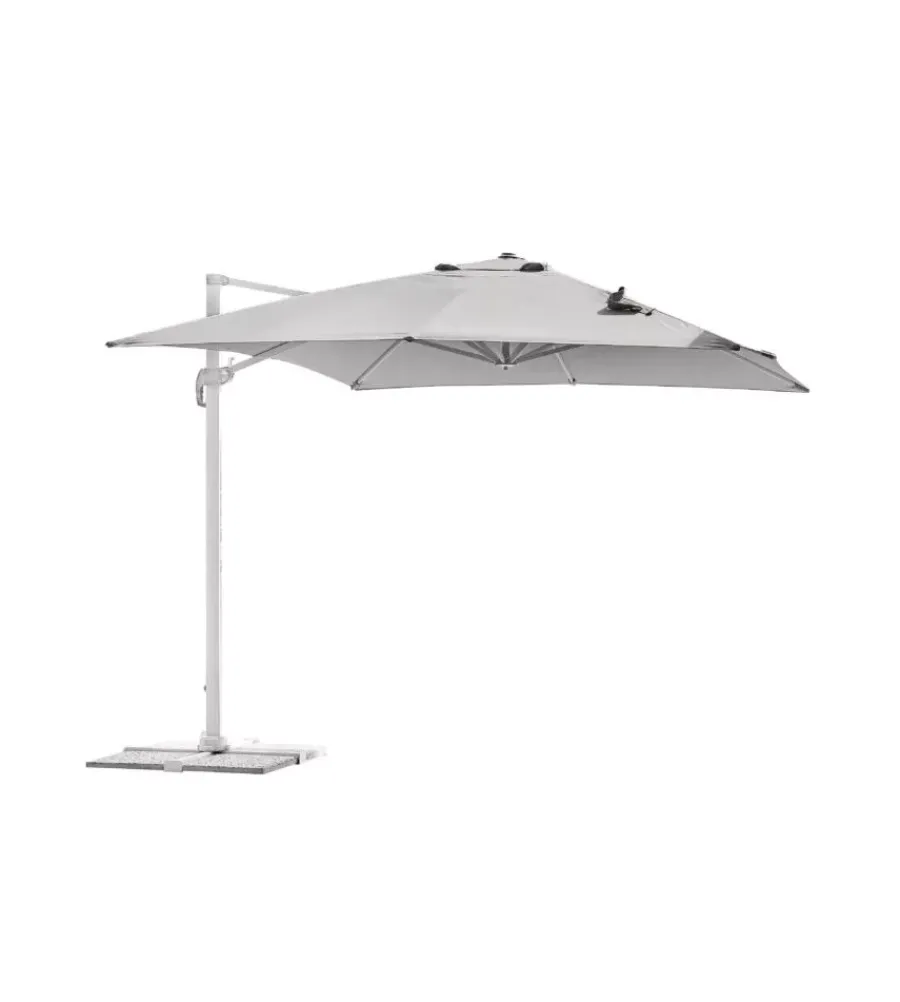 Outlet Ombrellone a braccio rettangolare solaria "california spuncrylic" in alluminio bianco e grigio 3x4 mt Coperture Per Esterno E Accessori