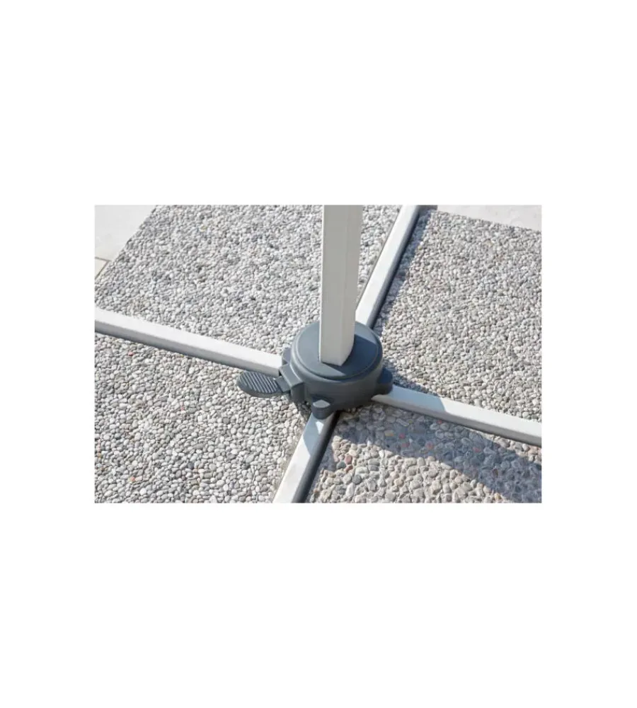 Outlet Ombrellone a braccio rettangolare solaria "california spuncrylic" in alluminio bianco e grigio 3x4 mt Coperture Per Esterno E Accessori