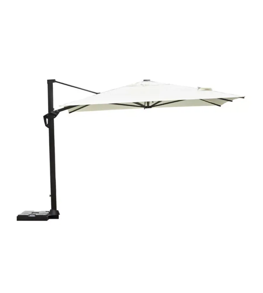Outlet Ombrellone a braccio rettangolare solaria "tennessee" in alluminio antracite e bianco 3x4 mt Coperture Per Esterno E Accessori