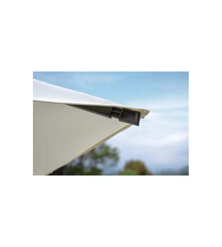 Outlet Ombrellone a braccio rettangolare solaria "tennessee" in alluminio antracite e bianco 3x4 mt Coperture Per Esterno E Accessori