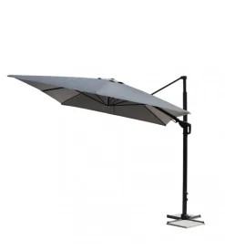 Coperture Per Esterno E Accessori|Ombrellone da giardino a braccio laterale elica garden "hamel" in alluminio e poliestere grigio scuro 300x400x265 cm