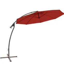 Outlet Ombrellone da giardino a braccio "palawan" colore burgundy in fibra di vetro e poliestere, 300x300x200 cm Coperture Per Esterno E Accessori