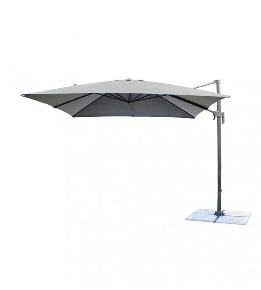 Coperture Per Esterno E Accessori- Ombrellone da giardino a braccio laterale elica garden "newton" in alluminio e poliestere grigio 200x300x250 cm