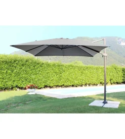 Coperture Per Esterno E Accessori- Ombrellone da giardino a braccio laterale elica garden "newton" in alluminio e poliestere grigio 200x300x250 cm