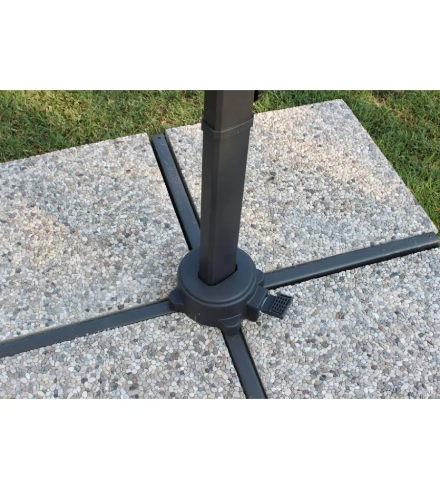 Coperture Per Esterno E Accessori- Ombrellone da giardino a braccio laterale elica garden "newton" in alluminio e poliestere grigio 200x300x250 cm