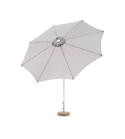 Coperture Per Esterno E Accessori- Ombrellone da giardino "palm beach" con struttura in alluminio e telo grigio - 3x2,30 metri