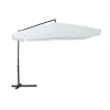 Ombrellone da giardino quadrato con braccio laterale essenza in poliestere bianco 3x3 mt Coperture Per Esterno E Accessori