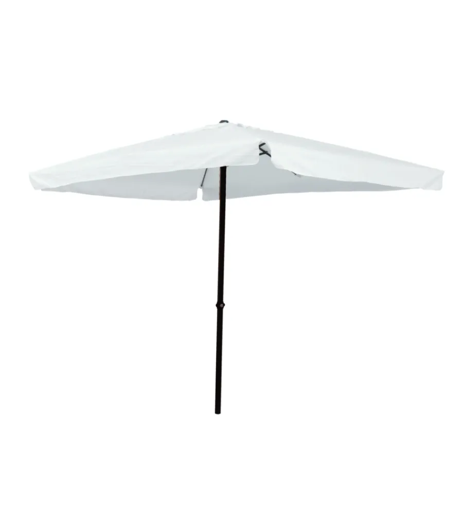 Coperture Per Esterno E Accessori|Ombrellone da giardino quadrato essenza in poliestere bianco 3x3 mt