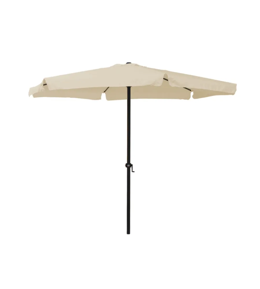 Coperture Per Esterno E Accessori- Ombrellone da giardino rotondo essenza in poliestere ecru 3 mt