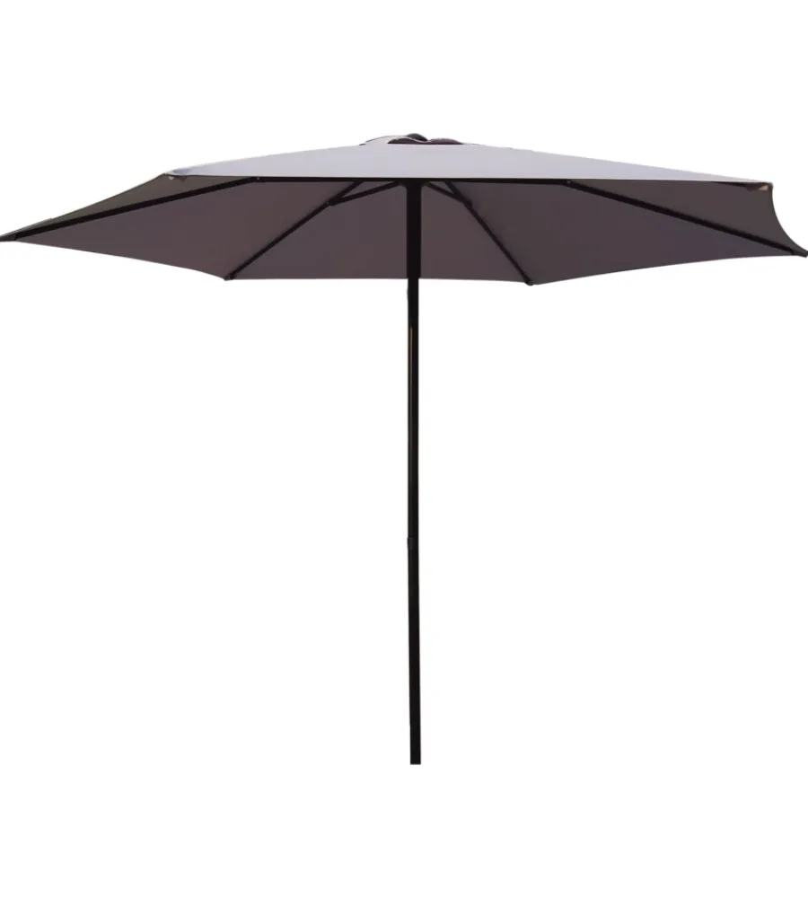 Coperture Per Esterno E Accessori- Ombrellone da giardino rotondo push up essenza in poliestere grigio 3x3 mt