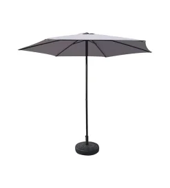 Coperture Per Esterno E Accessori- Ombrellone da giardino rotondo push up essenza in poliestere grigio 3x3 mt