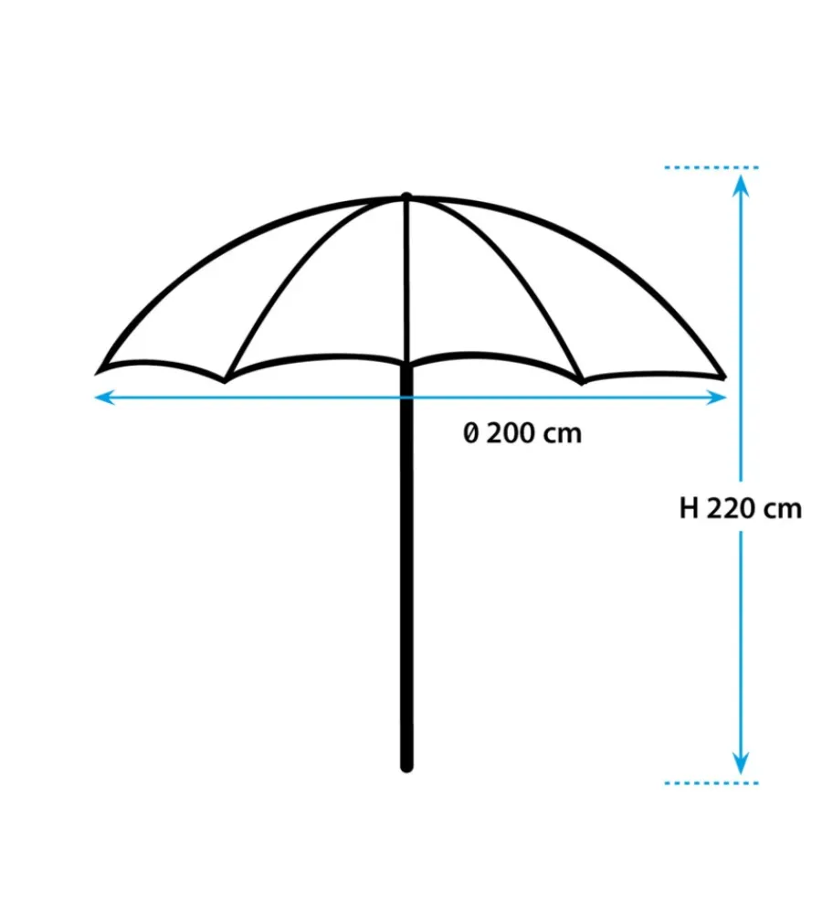 Campeggio-Brunner Ombrellone da spiaggia "solado" in alluminio e poliestere azzurro diametro 200 cm