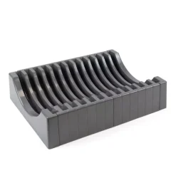 Emuca Accessori Cucina|Organizer per piatti in plastica grigia, max 13 piatti