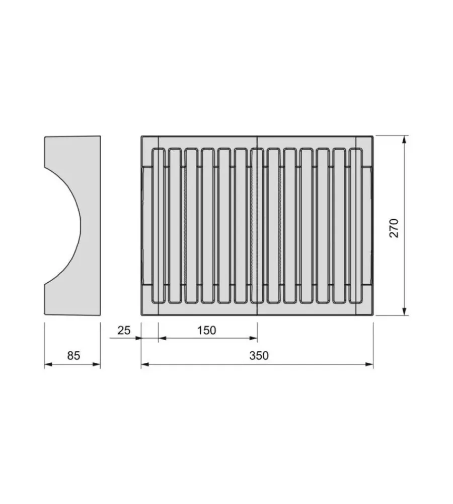 Emuca Accessori Cucina|Organizer per piatti in plastica grigia, max 13 piatti