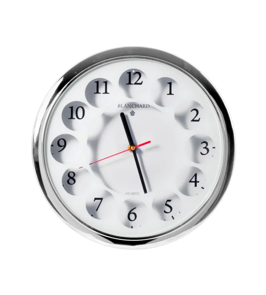 Decorazione Pareti- Orologio da parete tondo - argento/bianco - 31 cm