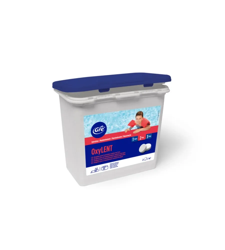 Clearance Ossigeno attivo per piscine "oxy-lent" pastiglie da 20 gr 1,2 kg Piscine