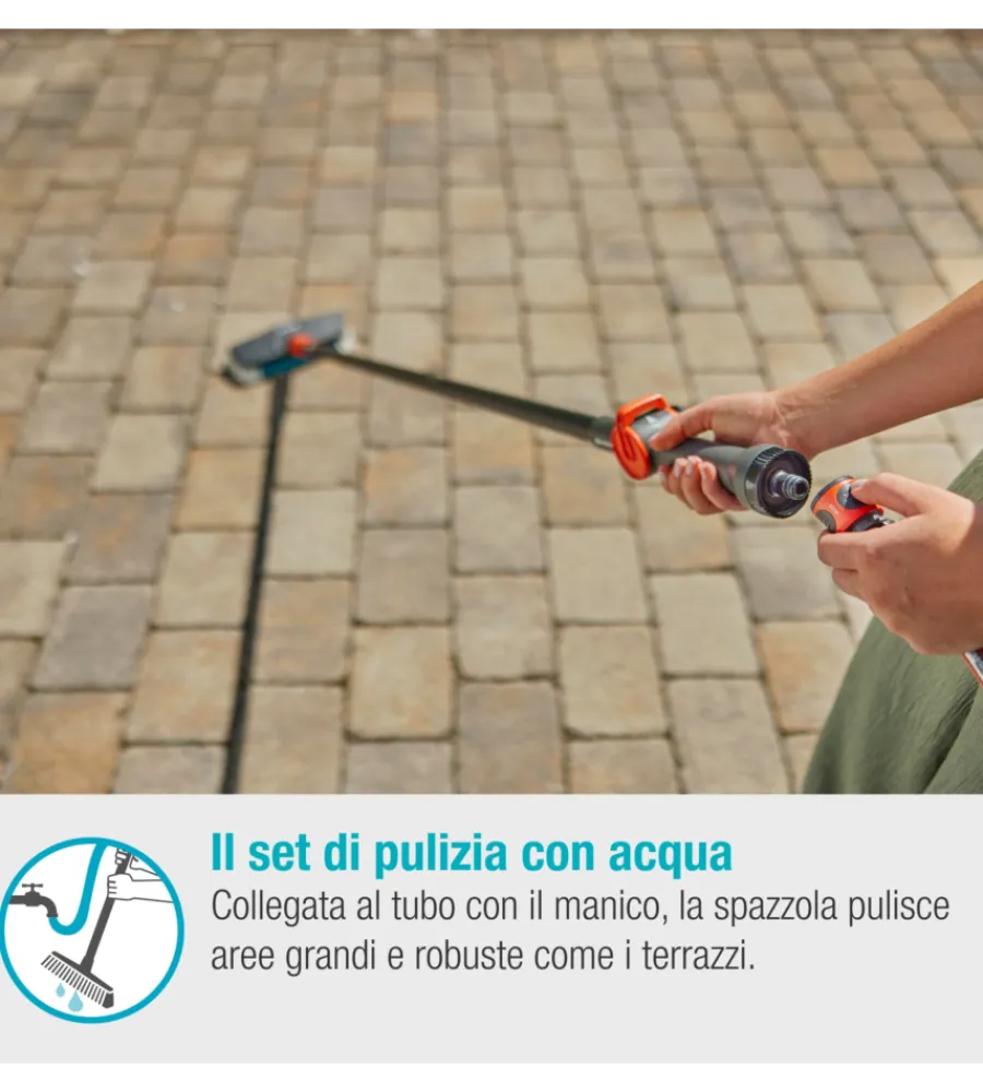 Online Outlet - usato per prova - set manico per pulizia gardena "cleansystem hard" per superfici resistenti Outlet Giardino