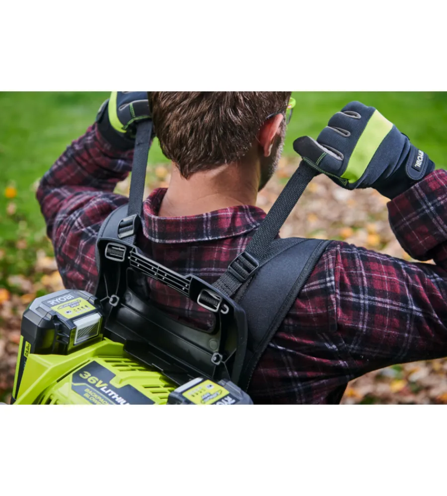 Outlet Giardino- Outlet - usato per prova- soffiatore a zaino a batteria con motore brushless ryobi "ry36bpxa-0" solo corpo macchina 36v
