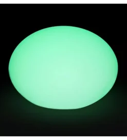 Illuminazione Per Esterno- Ovale decorativo da esterno luminoso led rgbb ricaricabile 20x14 cm