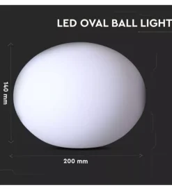 Illuminazione Per Esterno- Ovale decorativo da esterno luminoso led rgbb ricaricabile 20x14 cm