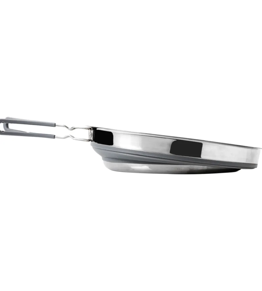 Brunner Campeggio|Padella da campeggio collassabile "volcano fold-away" ø24 cm in plastica e acciaio inox