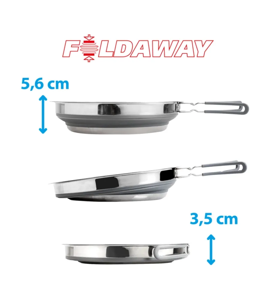 Brunner Campeggio|Padella da campeggio collassabile "volcano fold-away" ø24 cm in plastica e acciaio inox