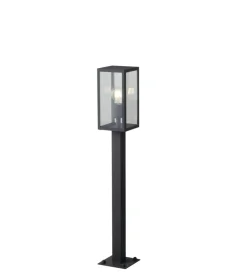 Illuminazione Per Esterno- Paletto con lanterna "mirage" in metallo nero 60w, h86 cm