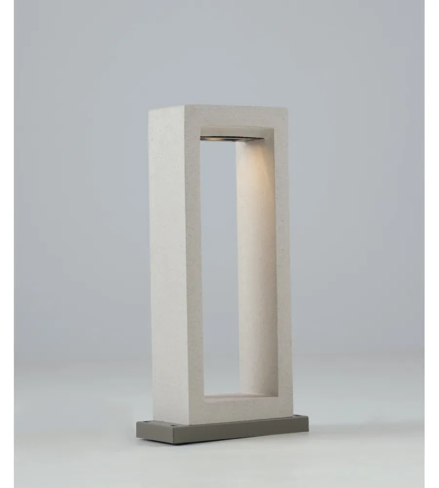 Illuminazione Per Esterno- Paletto "masai" in cemento bianco 51x20x12 cm, 1xr7s